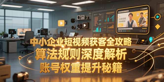 中小企业短视频获客全攻略，算法规则深度解析，账号权重提升秘籍网赚库-项目库-轻创网-中创网-福缘网-冒泡网-资源之家-魔方项目库网赚库